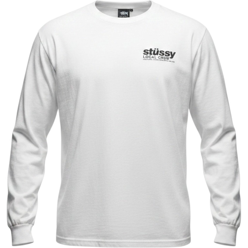 Stussy Local Crew Tokyo Vision Sound Museum Long Sleeve Shirt White Mens Medium